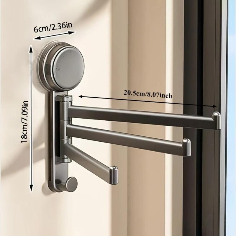 Towel Rack No Drill Suction Cup 3 Bar Wall Mounted Towel Hanger Strong Bathroom Kitchen Space Organizer Hanging Towel Rack
