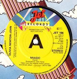 7inch Record OLIVIA NEWTON-JOHN - Magic JET196PROMO Jet Records 1980 UK Dance & Electronica Used