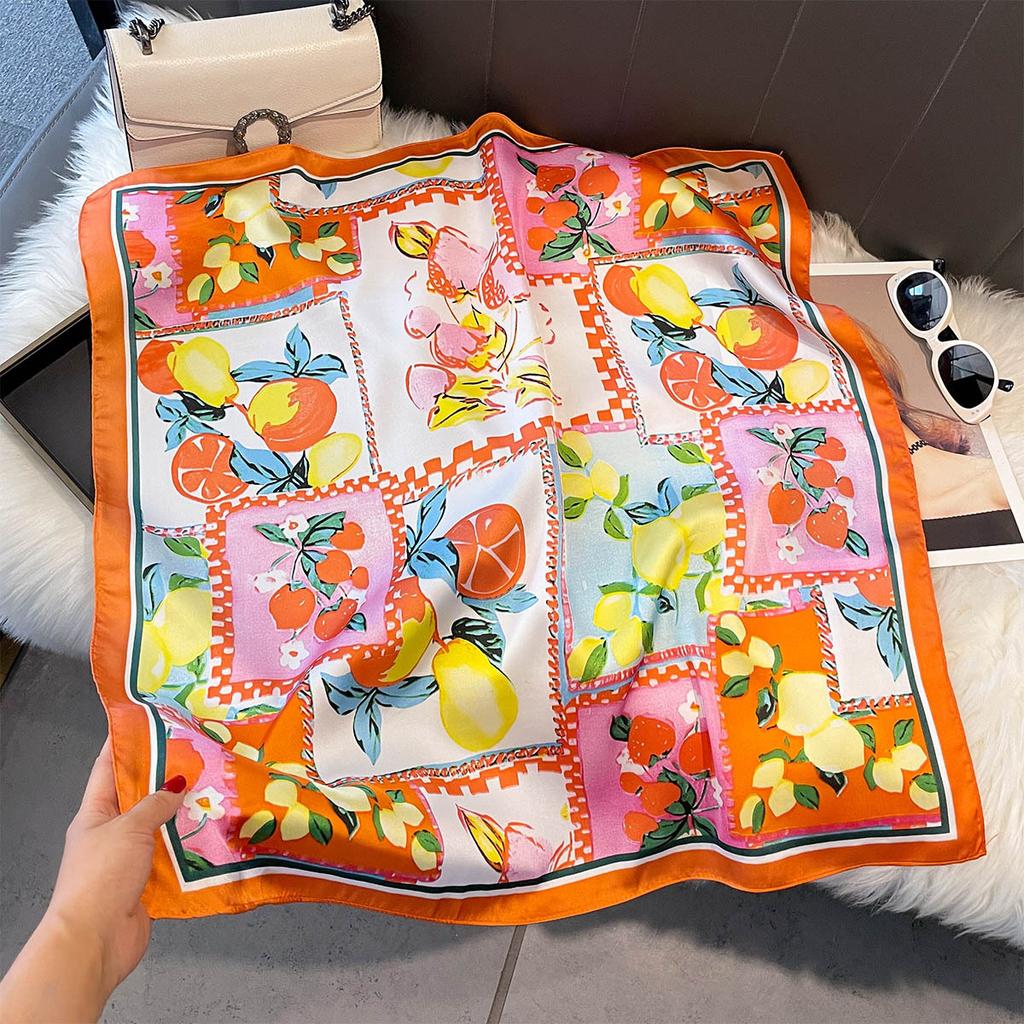 Silk scarf femininity small square scarf decoration 71 professional small square scarf silk scarf summer thin versatile scarf French headband