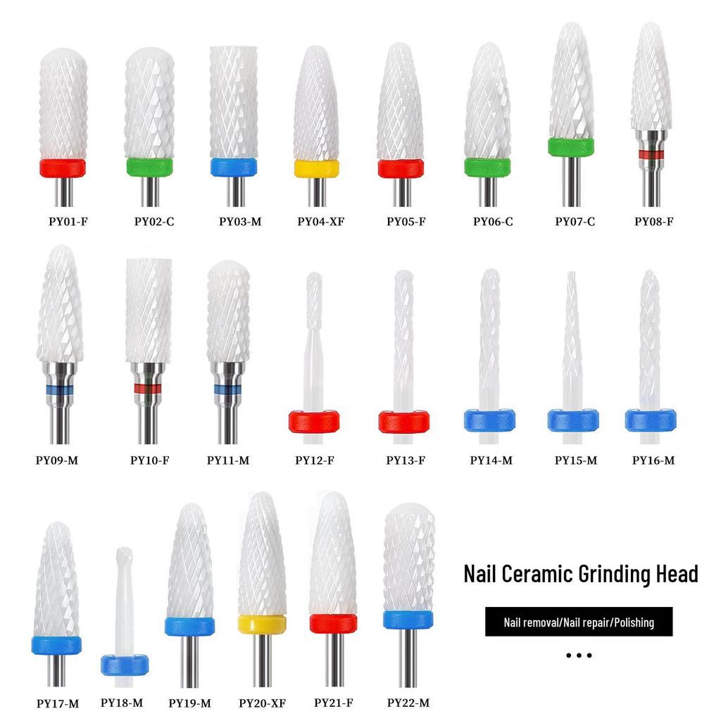 Ceramic Nail Grinding Head - Corn Bullet Rocket Shape for Electric Nail Grinder