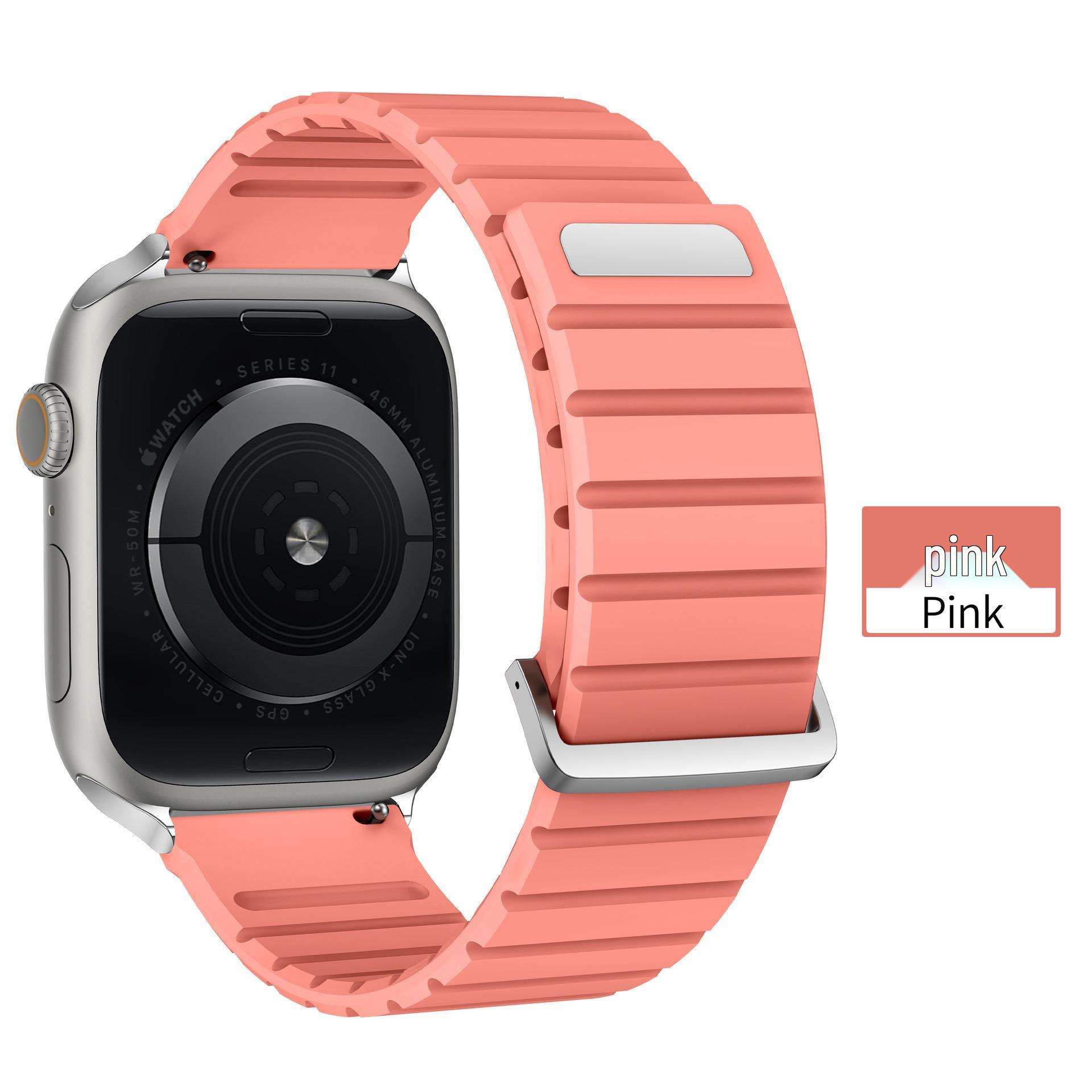 

Silicone Magnetic Smart Sport Strap for Apple Watch Series 1-11 38/40/41 mm рожевий