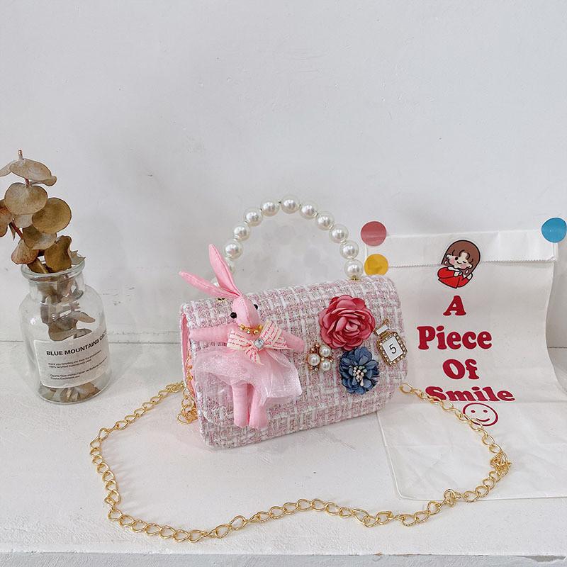 Charming Kids Soft Leather Bag With Unique Bow And Beautiful Color Options Bunny Pink