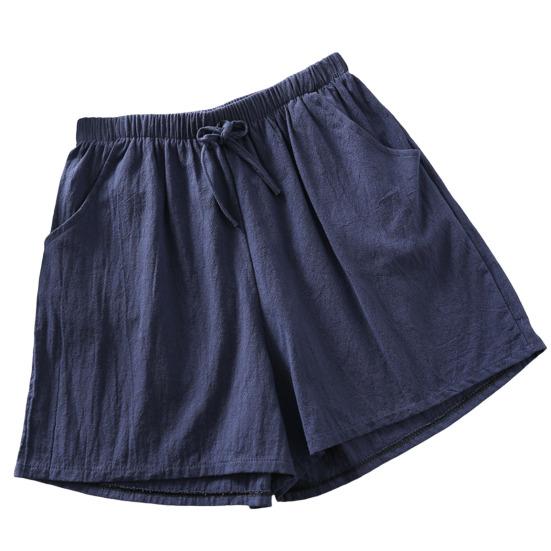 Women Sports Shorts Breathable Solid Color Elastic Waist A-line Loose Exercise Drawstring High Waist Women Shorts Female Clothes