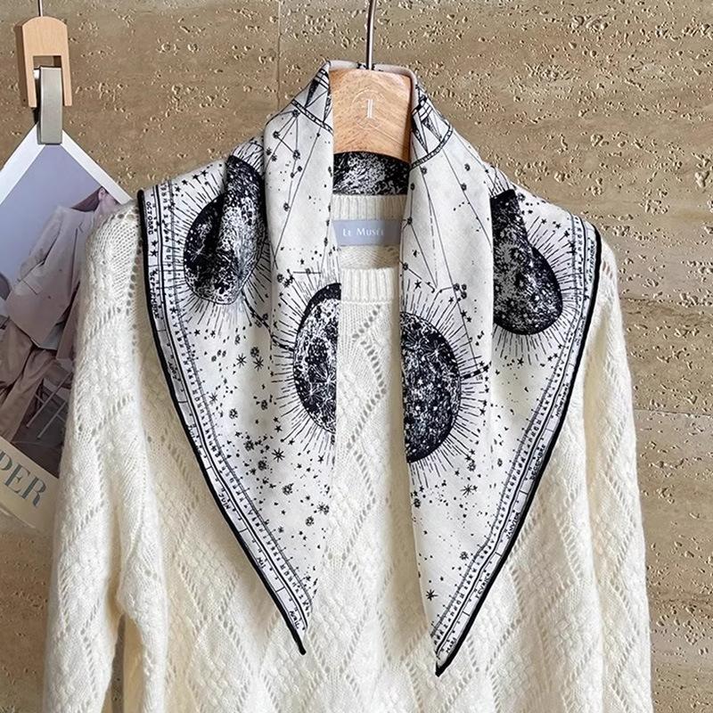 Mulberry silk wool 65 silk wool blended romantic star square scarf women s autumn and winter handmade hemming fashion silk scarf standard