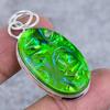 Green Triplet Opal Gemstone 925 Sterling Silver Jewelry Pendant 1.97"