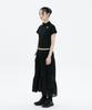 Hanahi Front Shirred Tiered Skirt Black