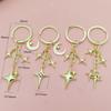 Inspired Alloy Keychain Pendant Featuring Star and Moon Openwork Pattern Compact Gift for Jewelry Lovers