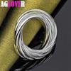 925 Sterling Silver Five Circle Coil Ring Jewelry