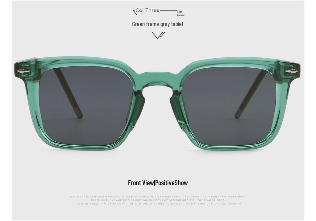 New Retro Square Frame Sunglasses 9811 – Men's Fashionable European & American Style with High-End Cellulose Acetate