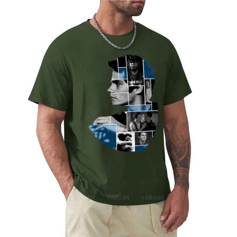 Dylan Obrien Squares Tshirt Quickdrying Tshirt Anime Clothes Fitted T Shirts For Unisex Teenagers Black Tshirt Summer