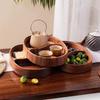 Solid Walnut Wooden Bowl – Creative Salad & Fruit Bowl for Home Storage & Decor