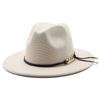Wool Jazz Top Hat Men And Women Couple Hat Flat Brim Big Eave Hat Felt Hat