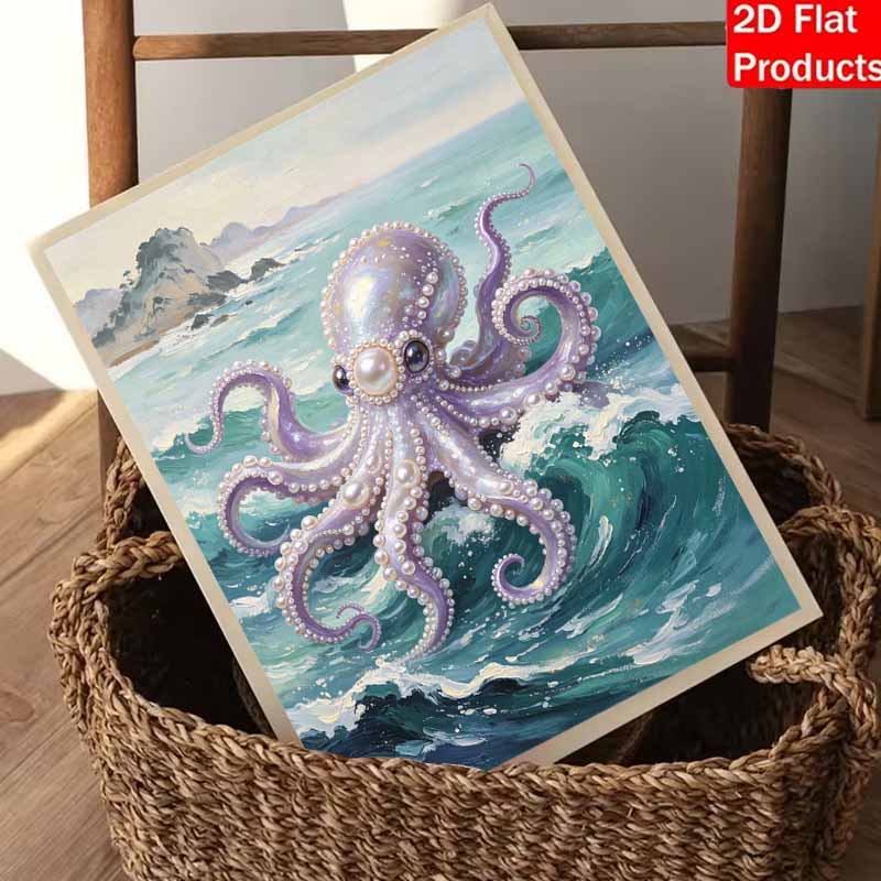 Pearl Octopus Ocean Theme Painting Kit Painting Art Handmade Diy Home Decoration Painting