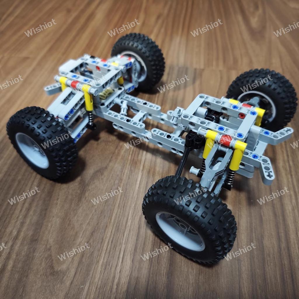 MOC 4WD Four-wheel Drive Independent Suspension Differential Chassis Steering Axle Building Blocks Tech Car Parts Toys Kids Gift