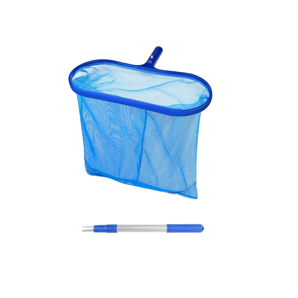 Pool Leaf Remover Large Basket Wide Cleaning Net 42 Inch Telescopic Aluminum Pole