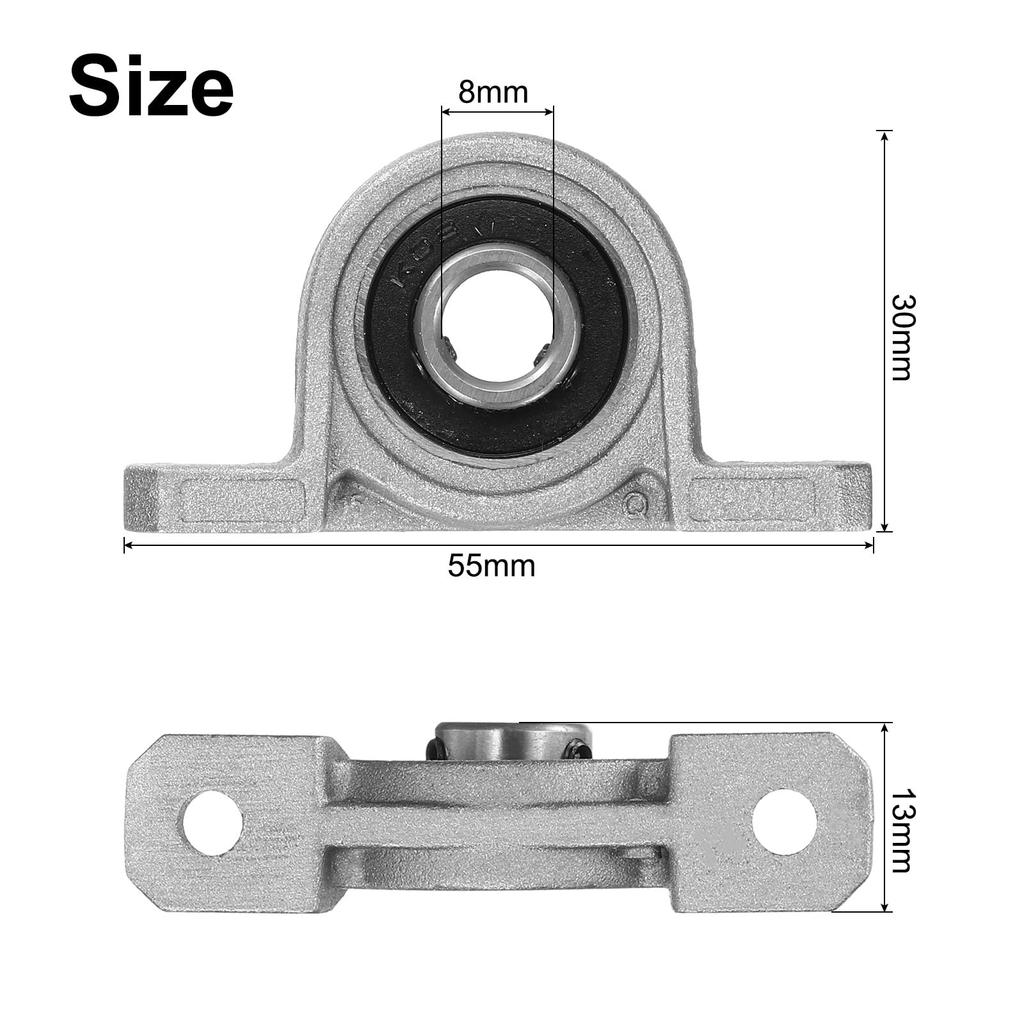 Uxcell 4pcs KP08 Pillow Block Bearings 8mm Bore Bearing Unit Zinc Alloy Flange Mount Bearing Housing P6 (AB EC3)