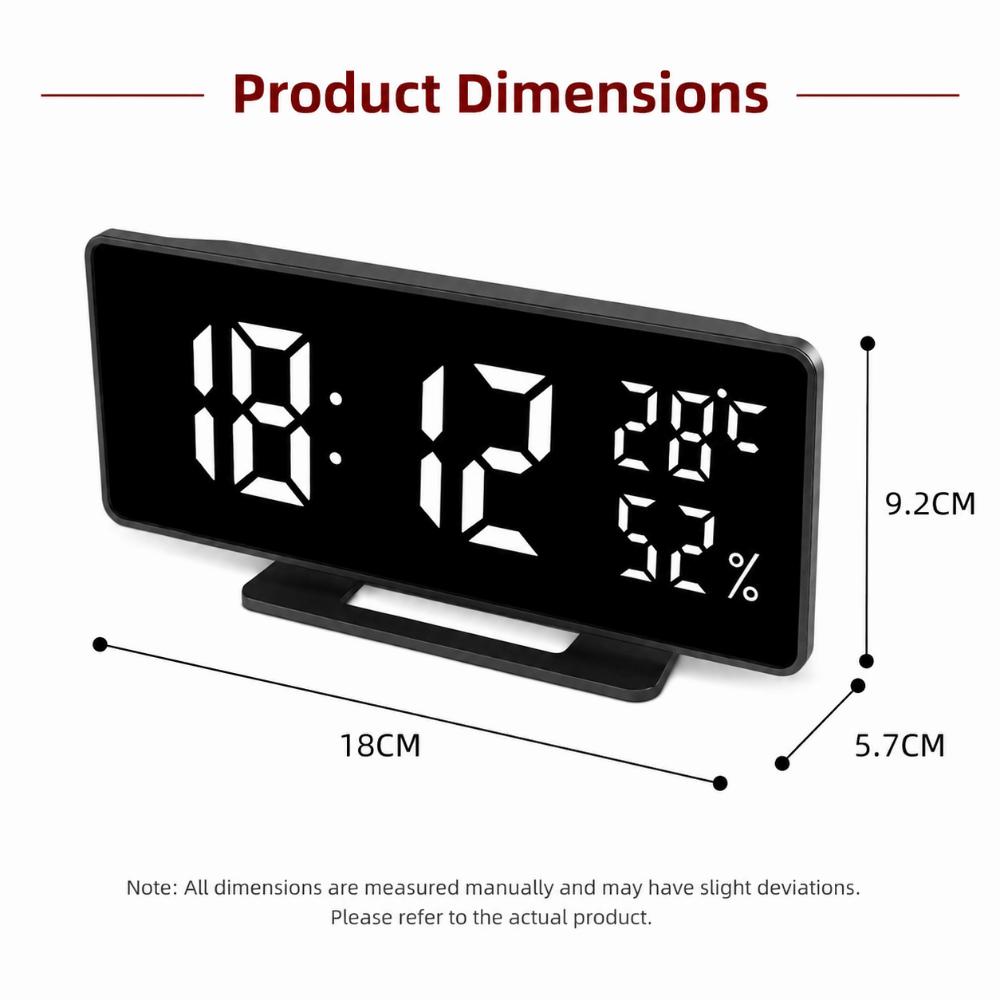 Snooze Desktop Table Clock Dual Alarm Bedside LED Clock Digital Alarm Clock  Home Decor
