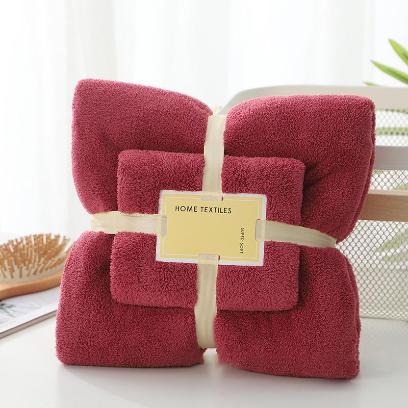 Wearable Towel Robe Set - Super Soft & Quick-Dry Coral Fleece, Highly Absorbent Bath Sheet for Women Men Spa & Home Use