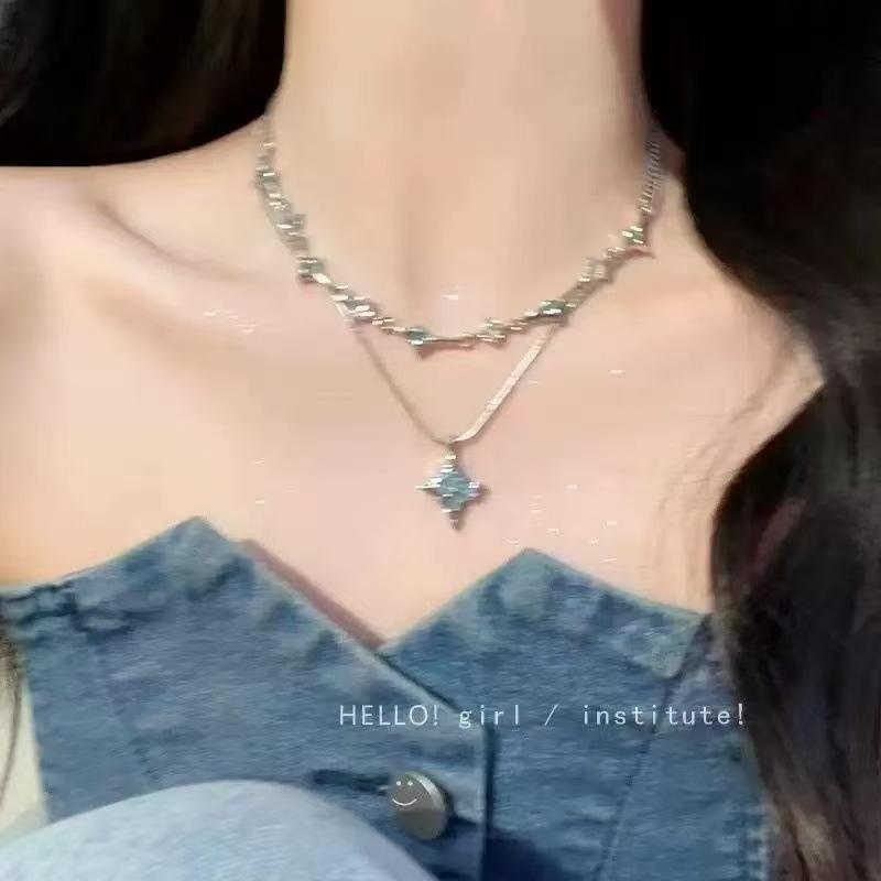 French pearl broken silver necklace women's summer light luxury niche high-end temperament neck chain new collarbone chain