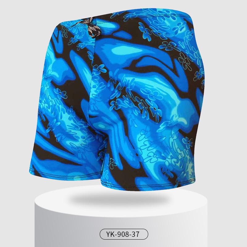 Men s Plus Size Quick-Dry Swim Trunks: Anti-Exposure, Printed Beach Boxer Briefs One-Size (Recommended: 100-160 lbs)