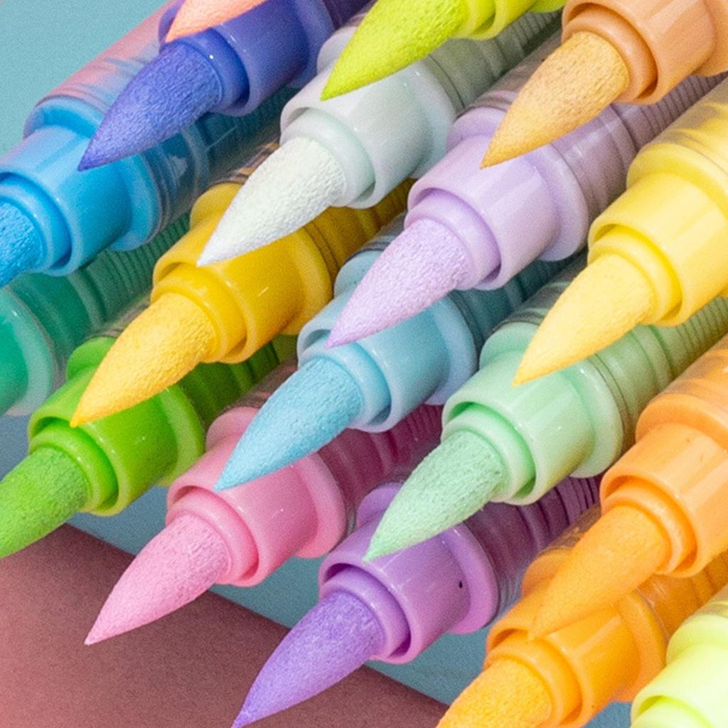 10pcs Straight Liquid Acrylic Pen Tip, Soft Tip, No Need To Press, Student Painting , Color Stacking Pen Tip