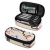 Stationery Pencil Case Casual 300D Polyester Easy Open Zipper with Main Pocket Mesh Layer and Removable Pen Divider for Boys Girls