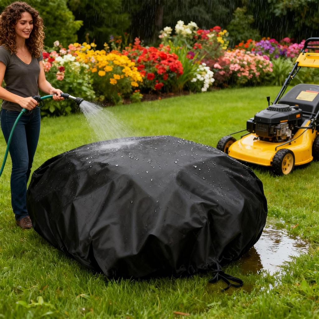 Lawnmower Cover Waterproof UV Protection Shelter With Drawstring Tear-Resistant Robotic Lawnmower Covers For Outdoor Indoor