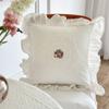 Washed Material French Lace Pillow Cover Soft Pillow Shell White Cotton Pillow Case  Bedroom