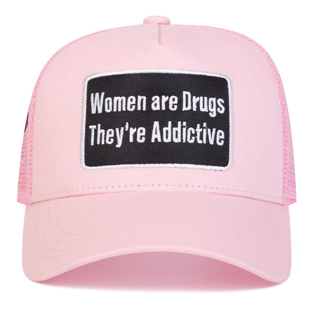 Unisex THEY'RE ADDICTIVE Embroidery Mesh Hip Hop Baseball Hat Hiking Caps Spring Summer Outdoor Leisure Hats Travel Accessories for Women Men