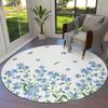 Watercolor Flower Round Rug Non-slip Floral Carpet for Living Room Bedroom Kitchen Decor Circle Doormat