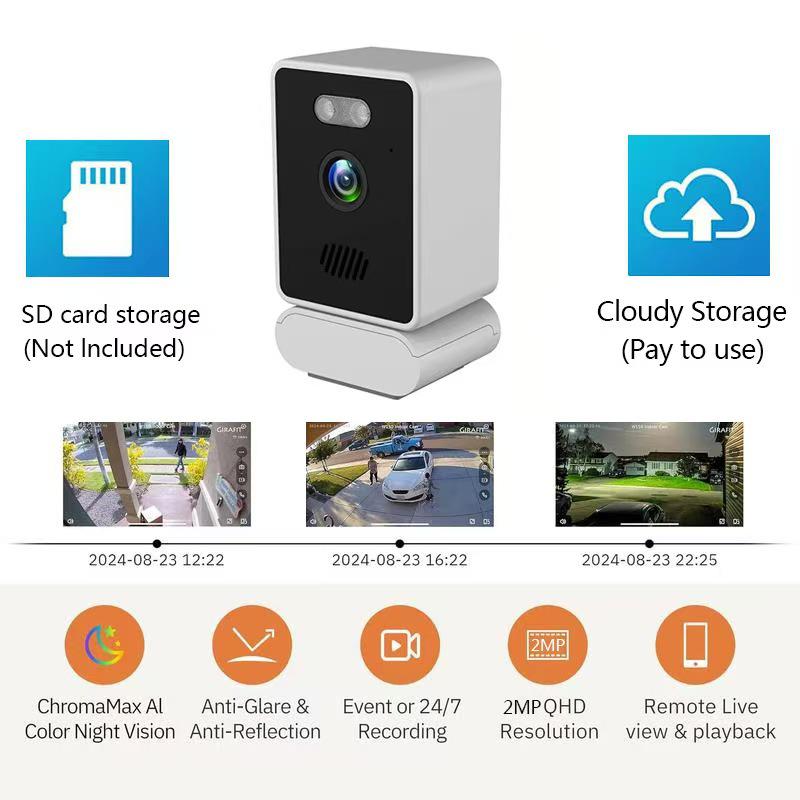 Wireless 3MP HD Glass Window Camera for Home Monitoring