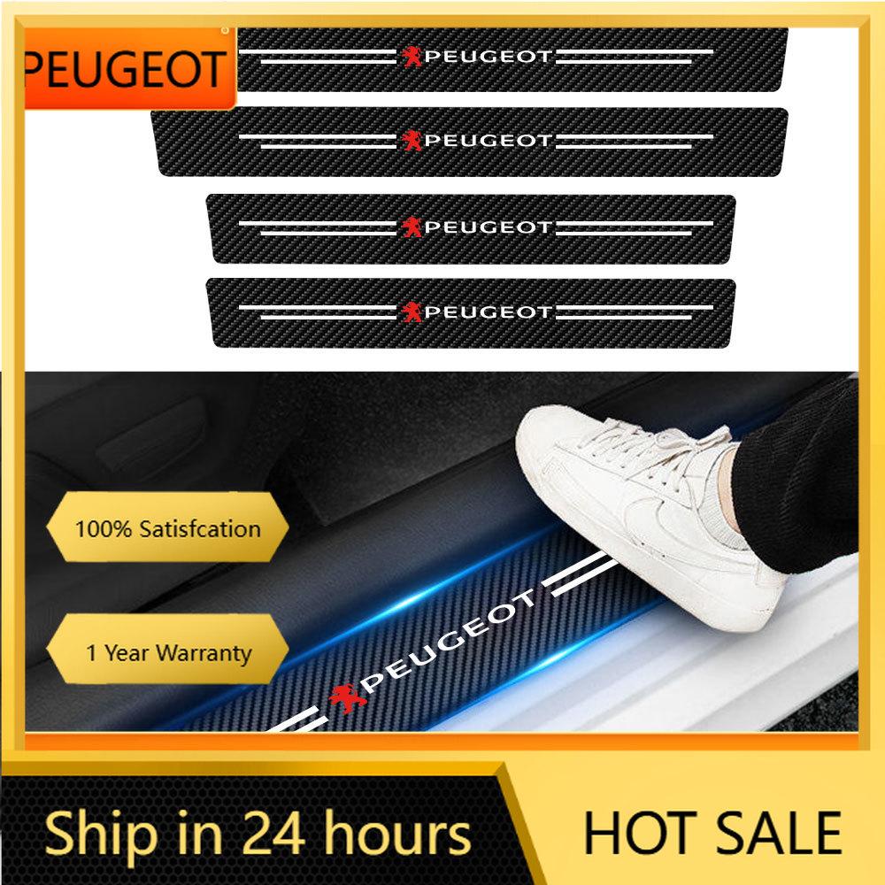 Car Sticker 2025 Hot Car Door Sill Anti Scratch Protector Stickers Leather Auto Door Protection Accessories For Peugeot 206 207