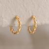 18K Gold Plated Stainless Steel White Zircon Water Drop Ear Studs for Women - Classic Style
