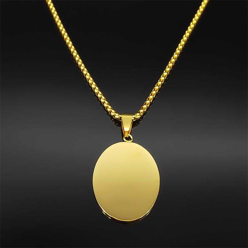 Katholische Unsere Liebe Frau von Guadalupe Anhänger Halsketten für Damen Herren Edelstahl Goldfarbe Jungfrau Maria Medaille Kette Schmuck N2206