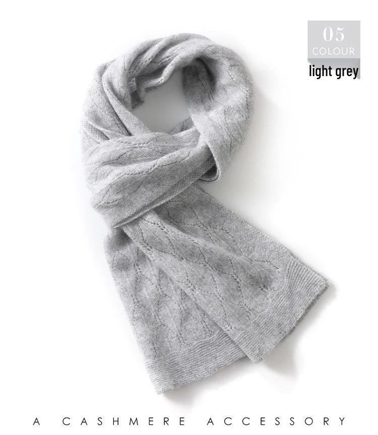 Versatile Unisex Cashmere Scarf: Dual-Use Shawl & Knitted Snood for Couples – Warm, Stylish, Neck Protection with Hollow Design.