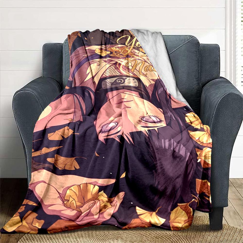 Naruto Character Personalized Text Blanket Lightweight Personalized Blanket Comfortable Great for Chair Office Nap Office Chair Four Seasons Universal