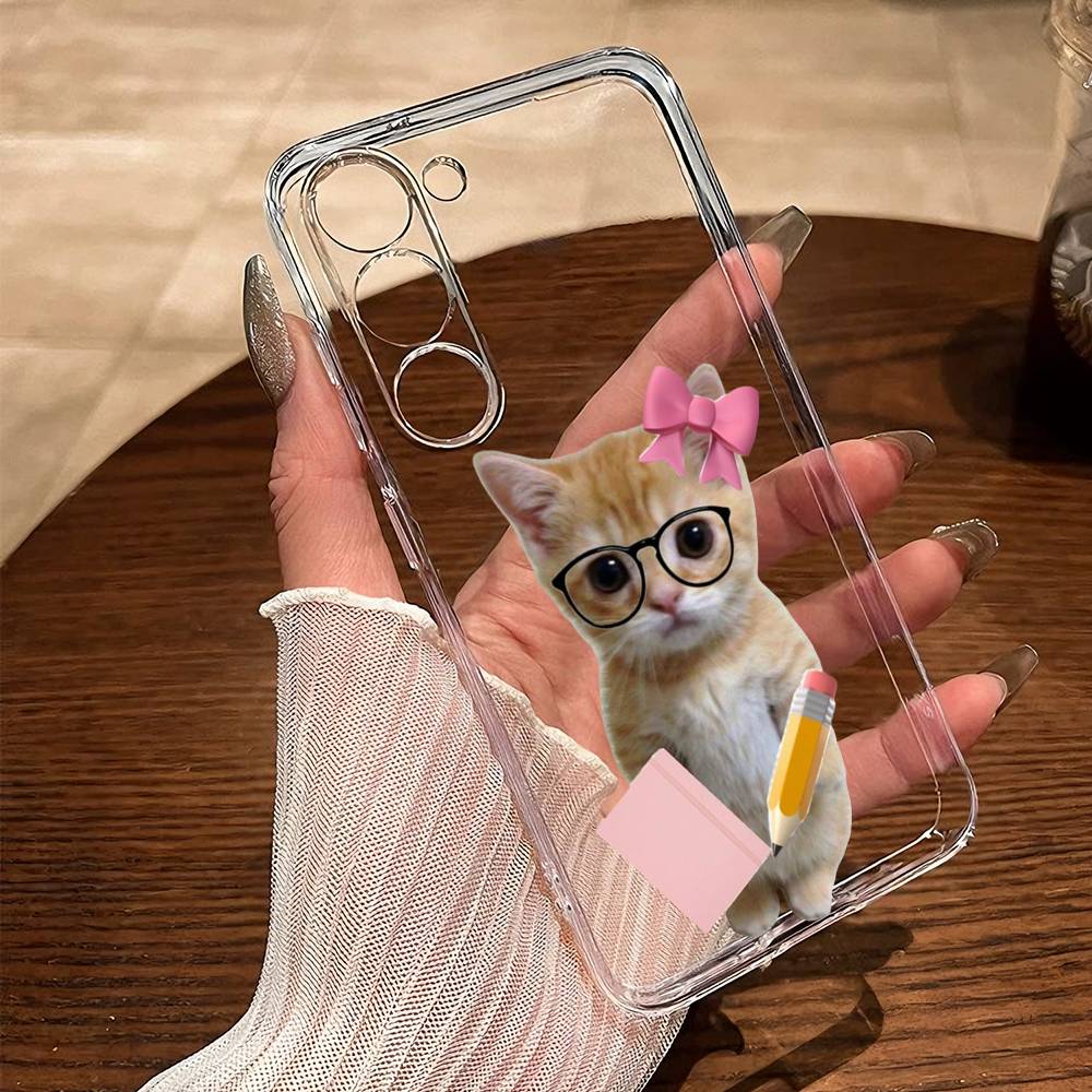 Funny Memes Of CATS Phone Case For SamsungA10 A12 A31 A40 A70 Transparent Cover Case Samsung a70
