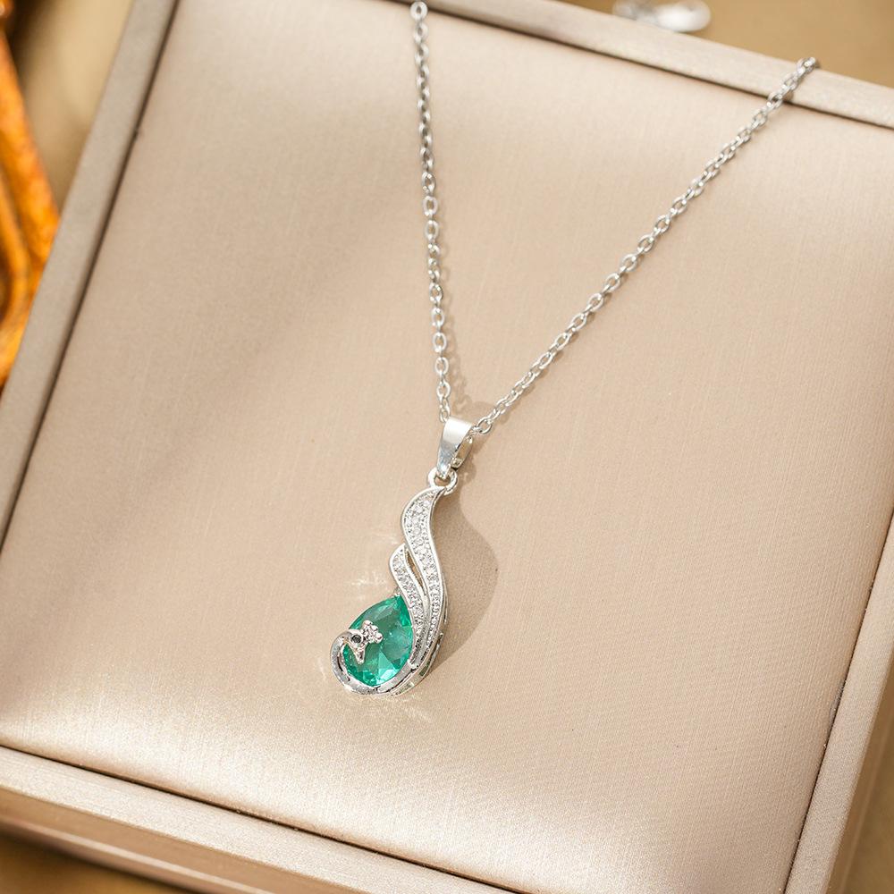 Blue Phoenix Earring Necklace Fashionable New High-end Jewelry Set