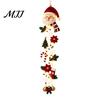 Warm Glowing Christmas Wall Decorations Door Hanger, Quilted Fabric Santa Snowman Tree Gingerbread Hanging Outdoor Porch Decoration for Holidays Light
