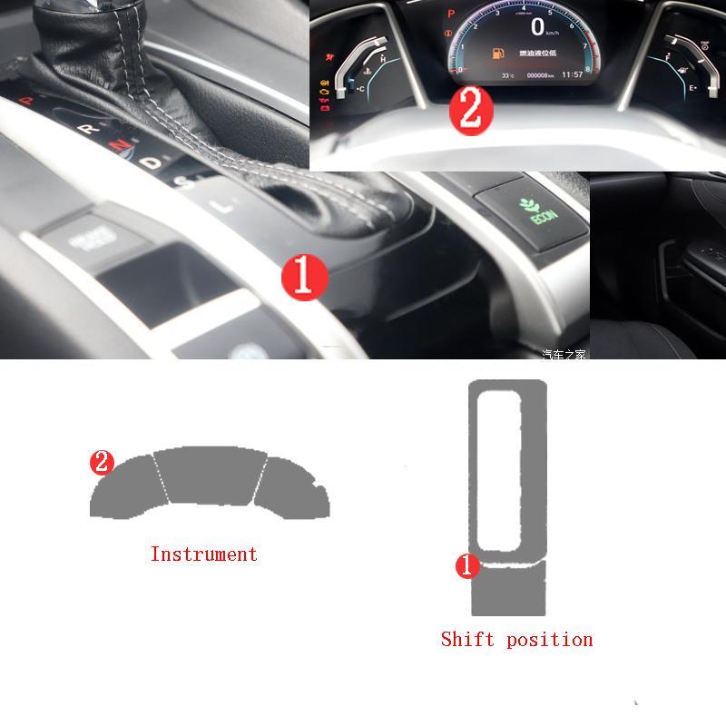

For Honda Civic Interior Center Console trucment Air Panel Steering Wheel Panel Tpu transparent Anti- Scratch Protective Film Style C For RHD