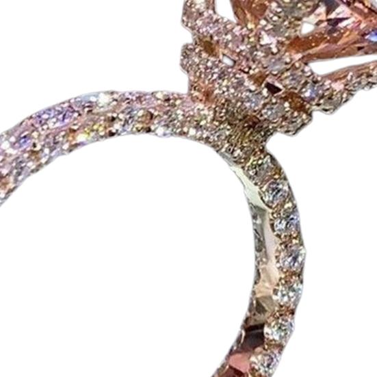 Damenring Großer Quadratischer Zirkonia Schmuck Mode Aussehen Exquisiter Fingerring für Hochzeit