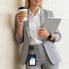 Leopards Retractable Badge Holder Waterproof ABS Card Holder With Retractable Lanyard For Corporate Business Employee