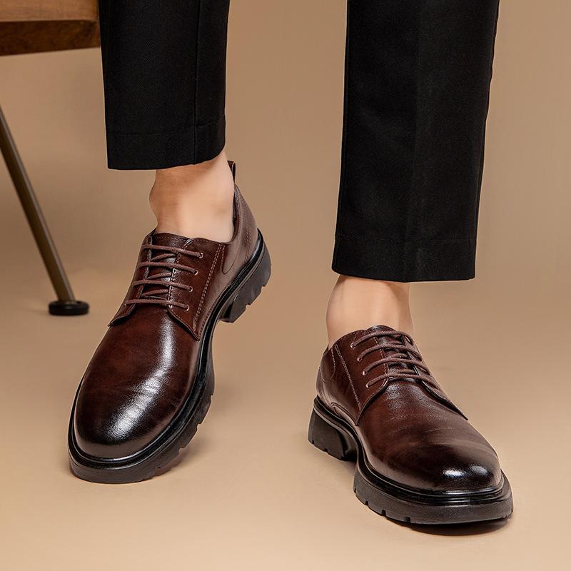 New Men's Leather Shoes Fashionable Minimalist and Versatile Style Daily Office Outdoor Leisure Business Wedding Men's Shoes