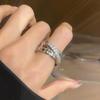 Korean Zircon Multilayer Crossover Open Ring: High-End Light Luxury Index Finger Jewelry