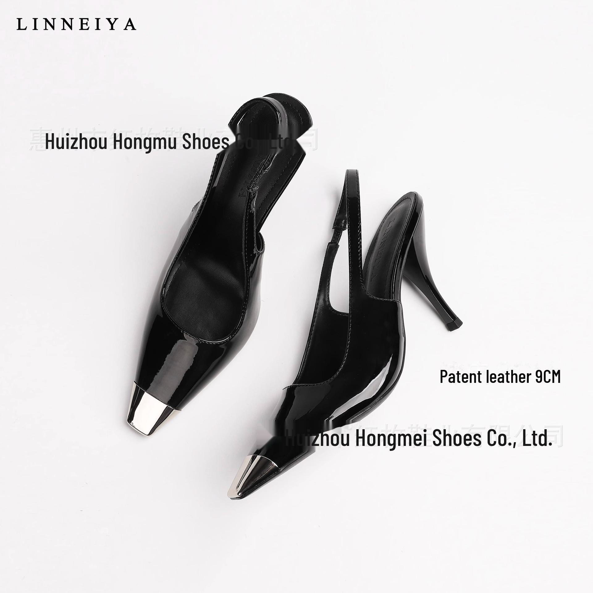 Женские босоножки на шпильке с квадратным носком и черным металлом, коллекция осень/зима 2025 г. — вдохновлены Пак Чхэ Ён Size 37