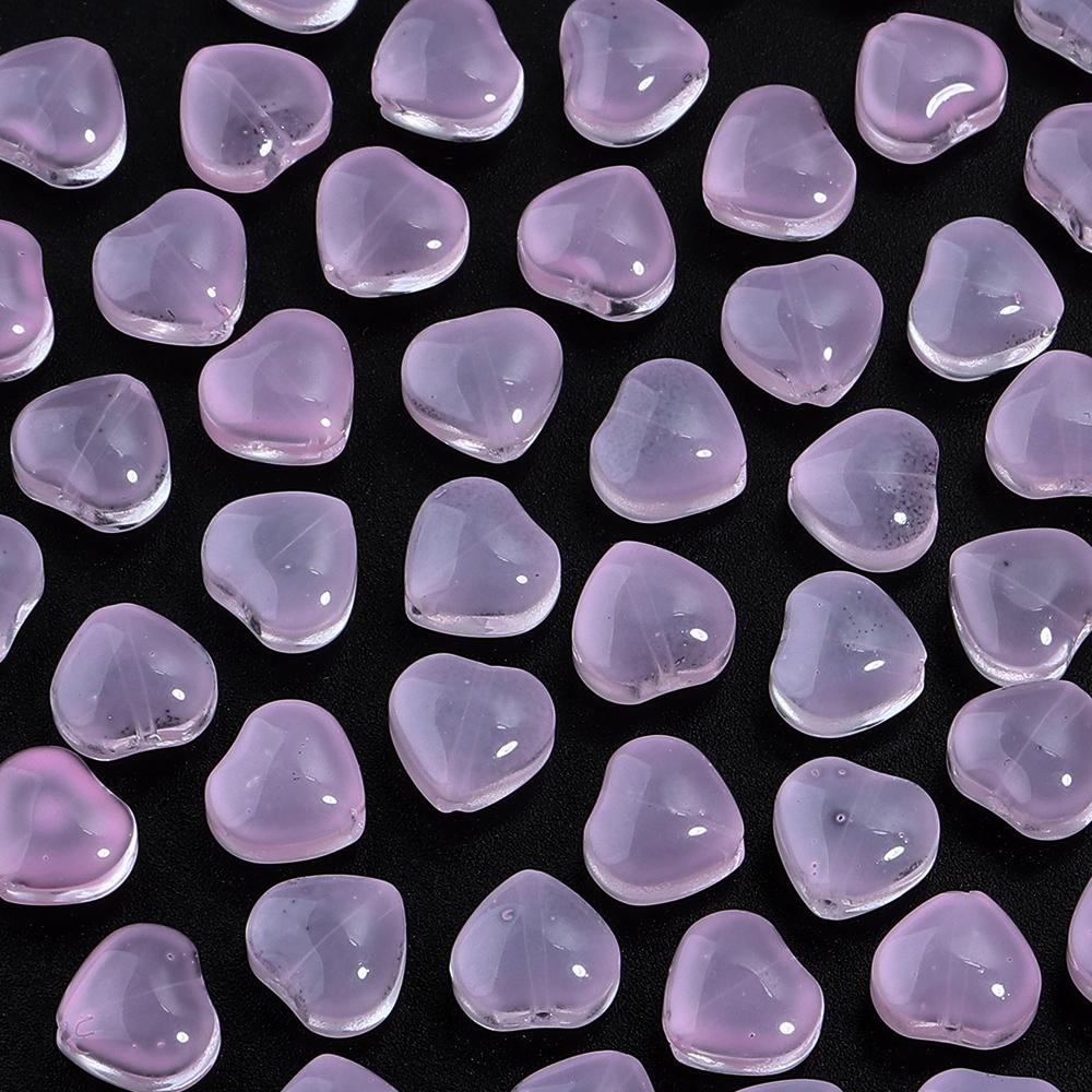 50Pcs/lot Heart Shape Czech Glass Beads Colorful Clear Loose Lampwork Beads for DIY Bracelets Charms Jewelry Making Accessories
