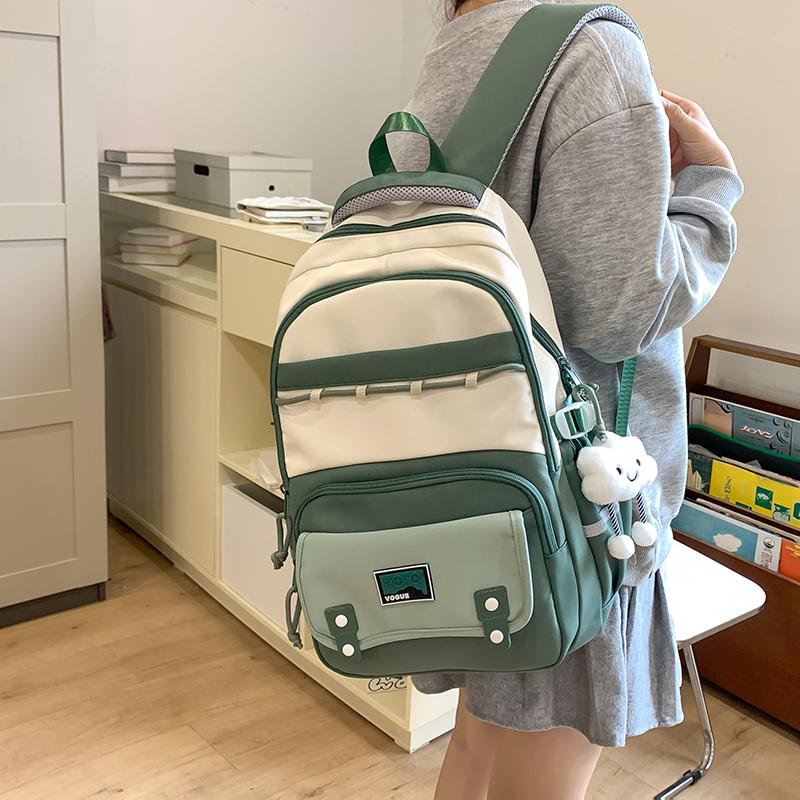 Colorblock Studenten Schultasche Damen Reise Rucksack