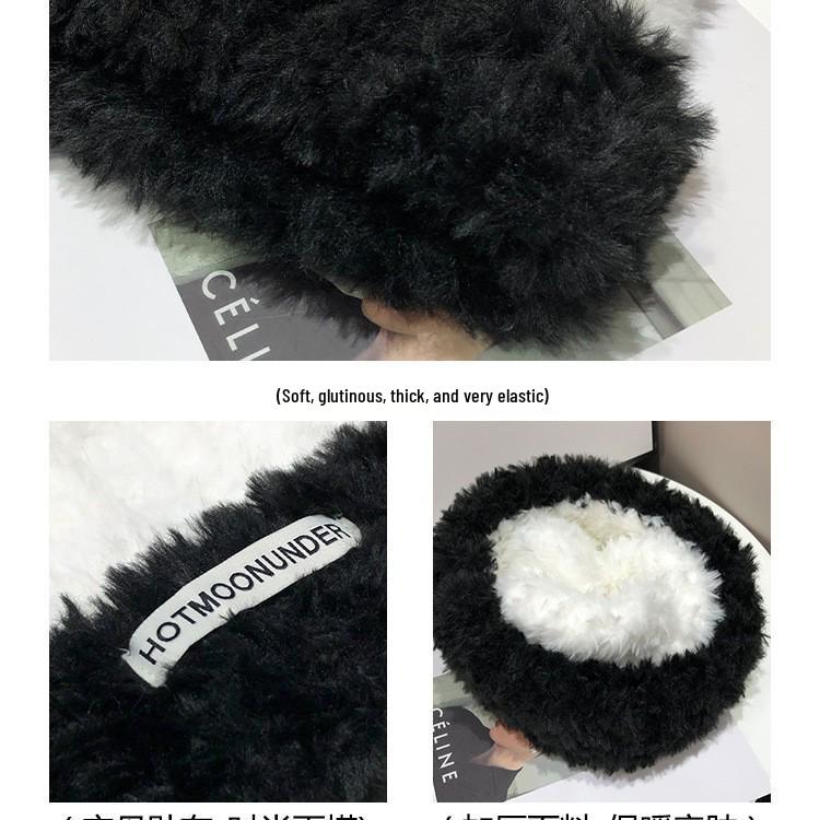 Newcomer Exclusive: Korean Colorblock Plush Knit Hat - Winter Ear Protection for Women with Large Head Circumference