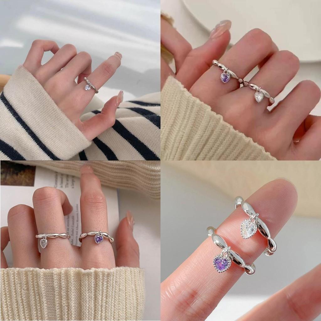 2023 Trendy Heart Shaped Adjustable Finger Ring For Women In Fresh And Style Sweet