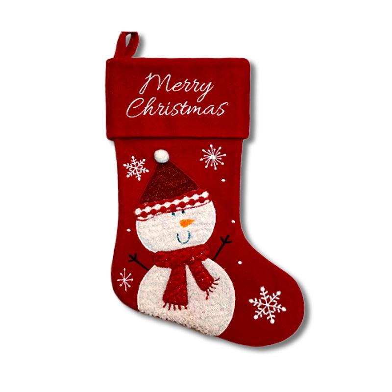 Christmas stockings Santa Claus snowman elk red cartoon Christmas gift stockings decorative candy bag